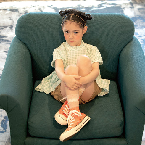 【130~150】 ギンガムサッカーギャザー切替えブラウス 4月納期★2124914j★キッズサイズ 子供服